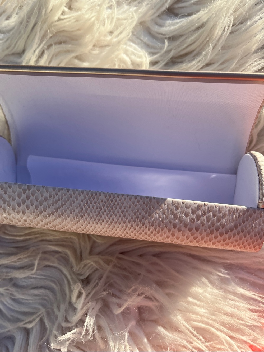 Jimmy Choo Pale Pink Snake-Effect Glasses Case - Picture 8 of 12